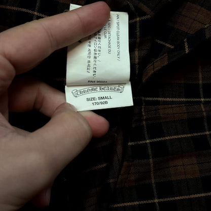Chrome Hearts Brown Lamb Leather Cross Patch Flannel