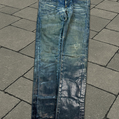 AW04 Dior Homme Blue Waxed Luster Denim