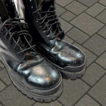 Balenciaga Black Leather Strike Boots