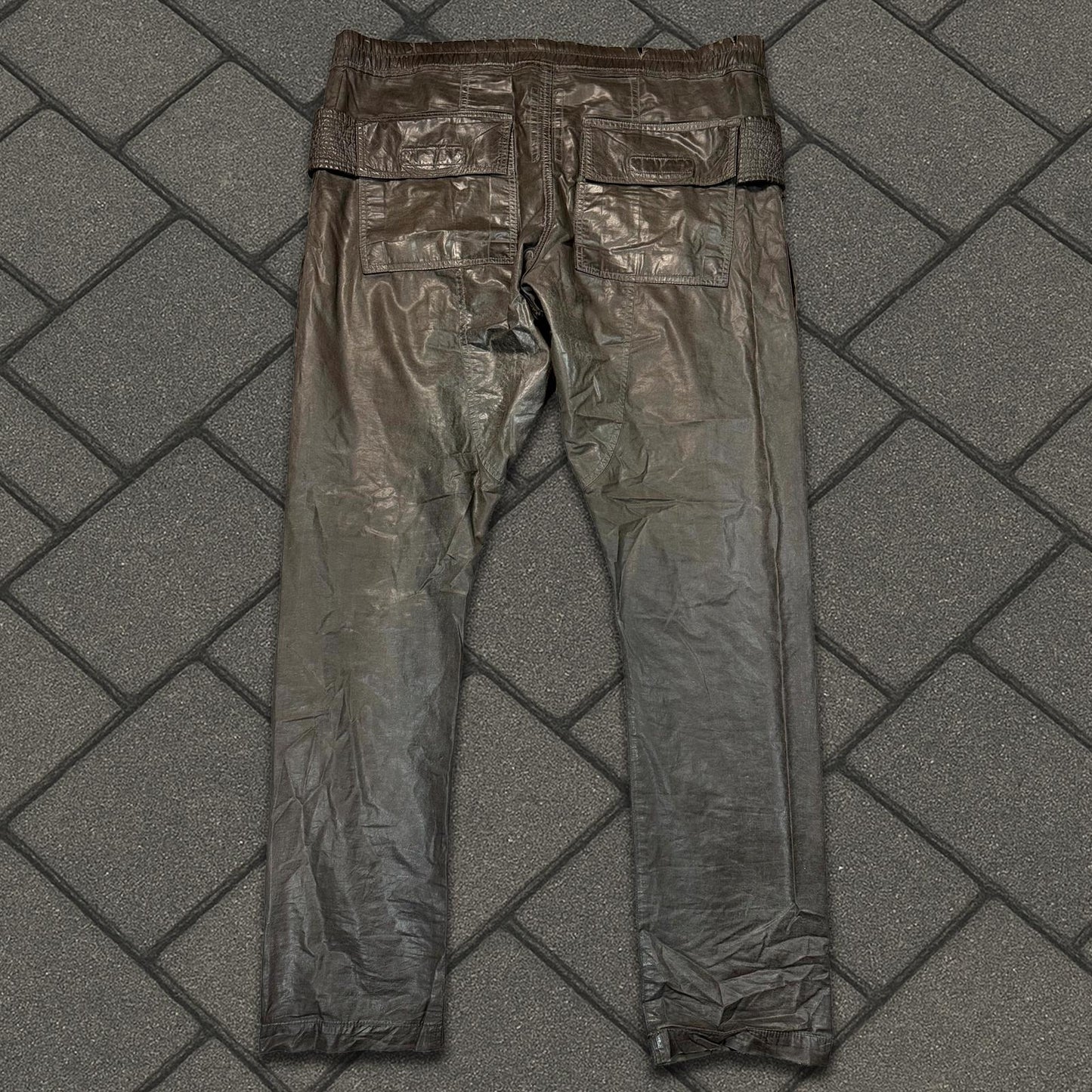 SS15 Rick Owens Dark Dust Waxed Poplin Creatch Cargo Pants