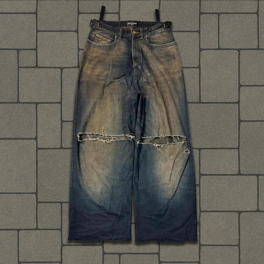 FW22 Balenciaga Mudwash Skater Denim