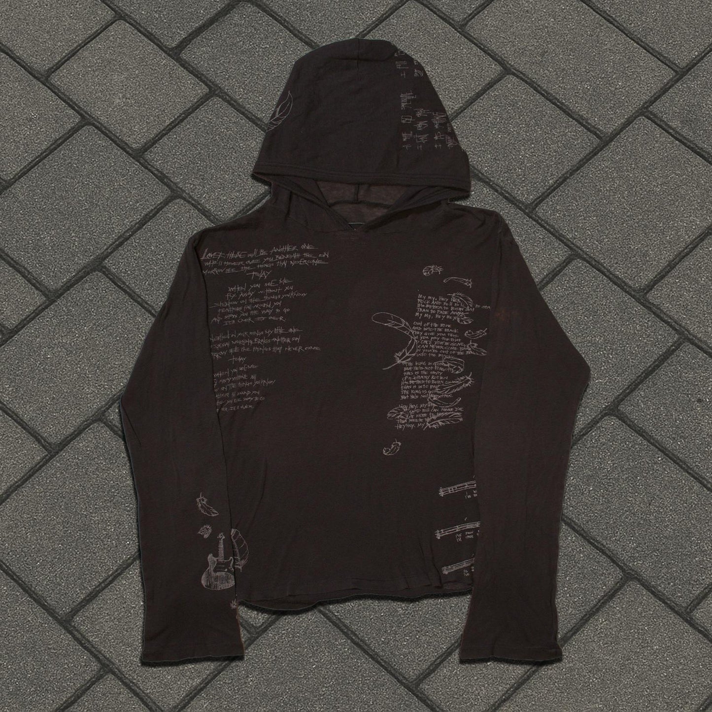 SS08 Number (N)ine ‘Birds’ Poem Mesh Hoodie
