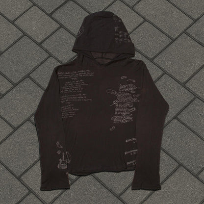 SS08 Number (N)ine ‘Birds’ Poem Mesh Hoodie