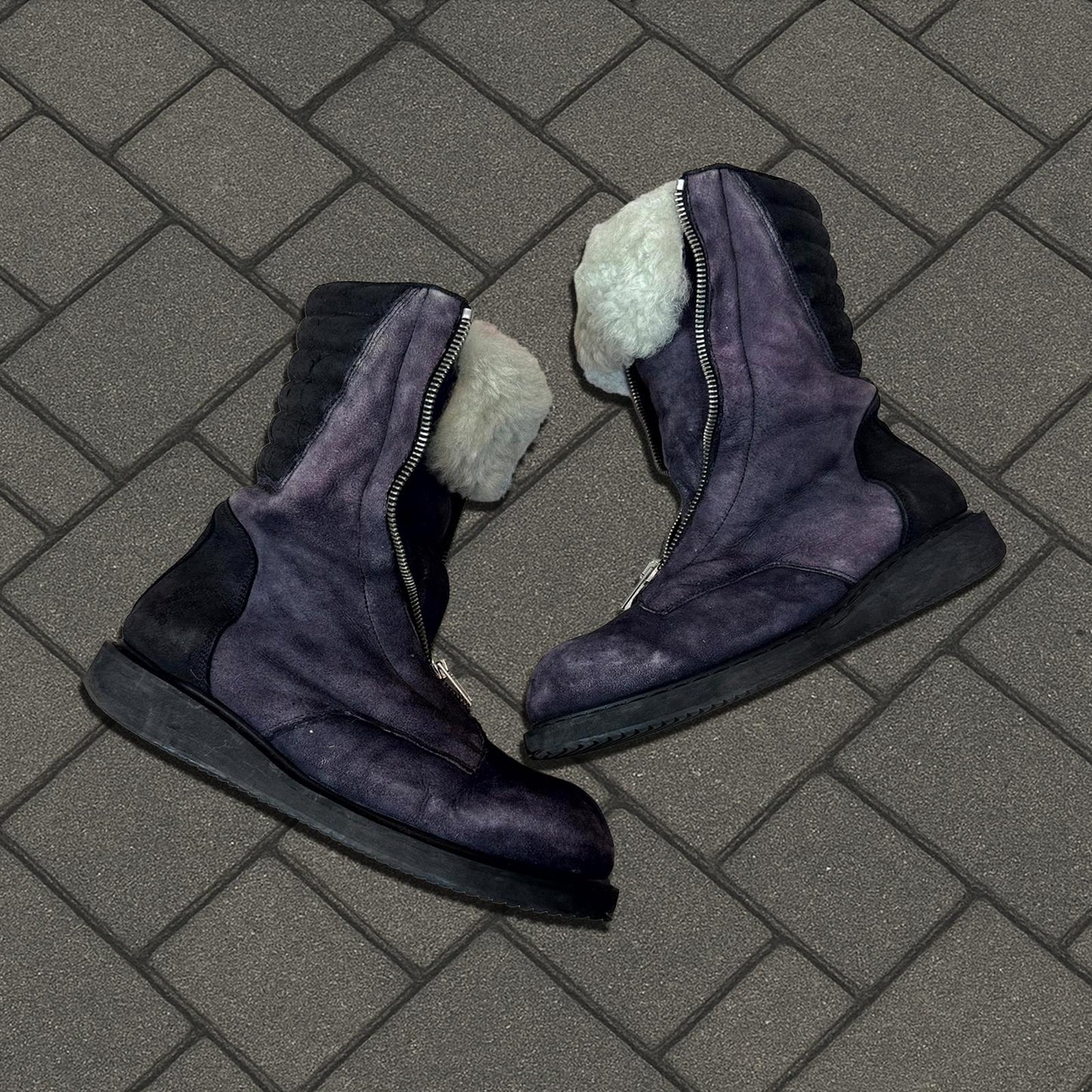 FW11 Rick Owens 'Limo' Shearling Mohawk Boots