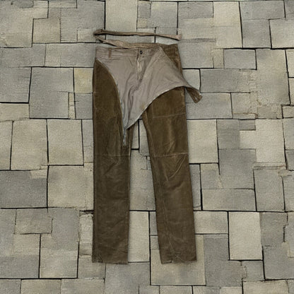 SS08 Rick Owens Brown Velour Double Layer Aircut Pants