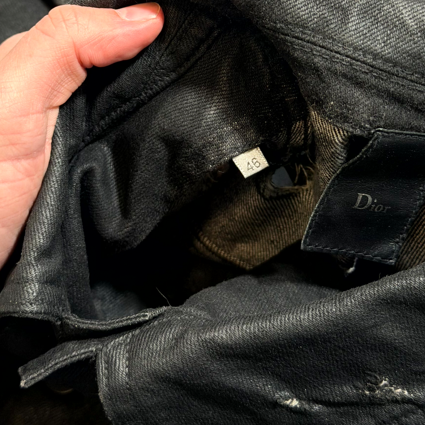 SS04 Dior Homme Strip Waxed Denim Jacket
