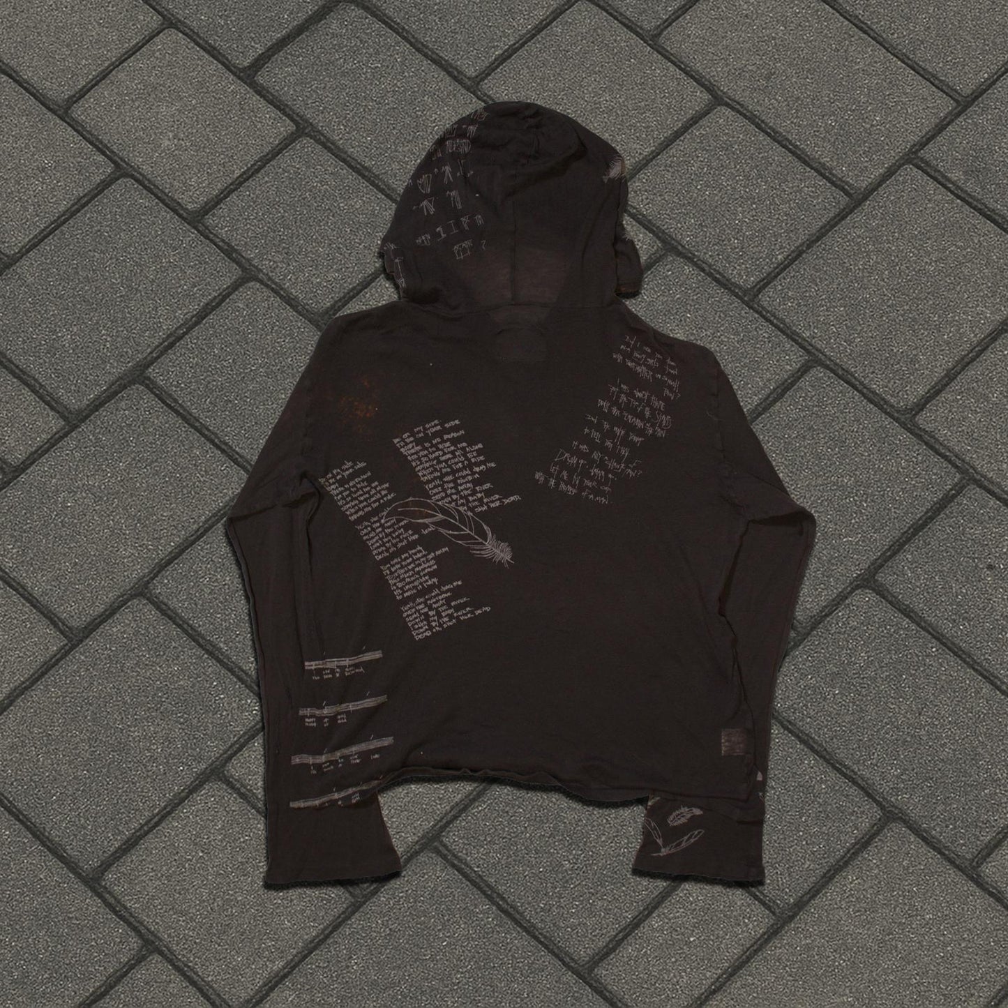 SS08 Number (N)ine ‘Birds’ Poem Mesh Hoodie