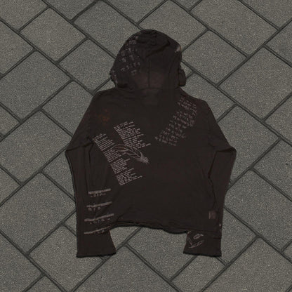 SS08 Number (N)ine ‘Birds’ Poem Mesh Hoodie