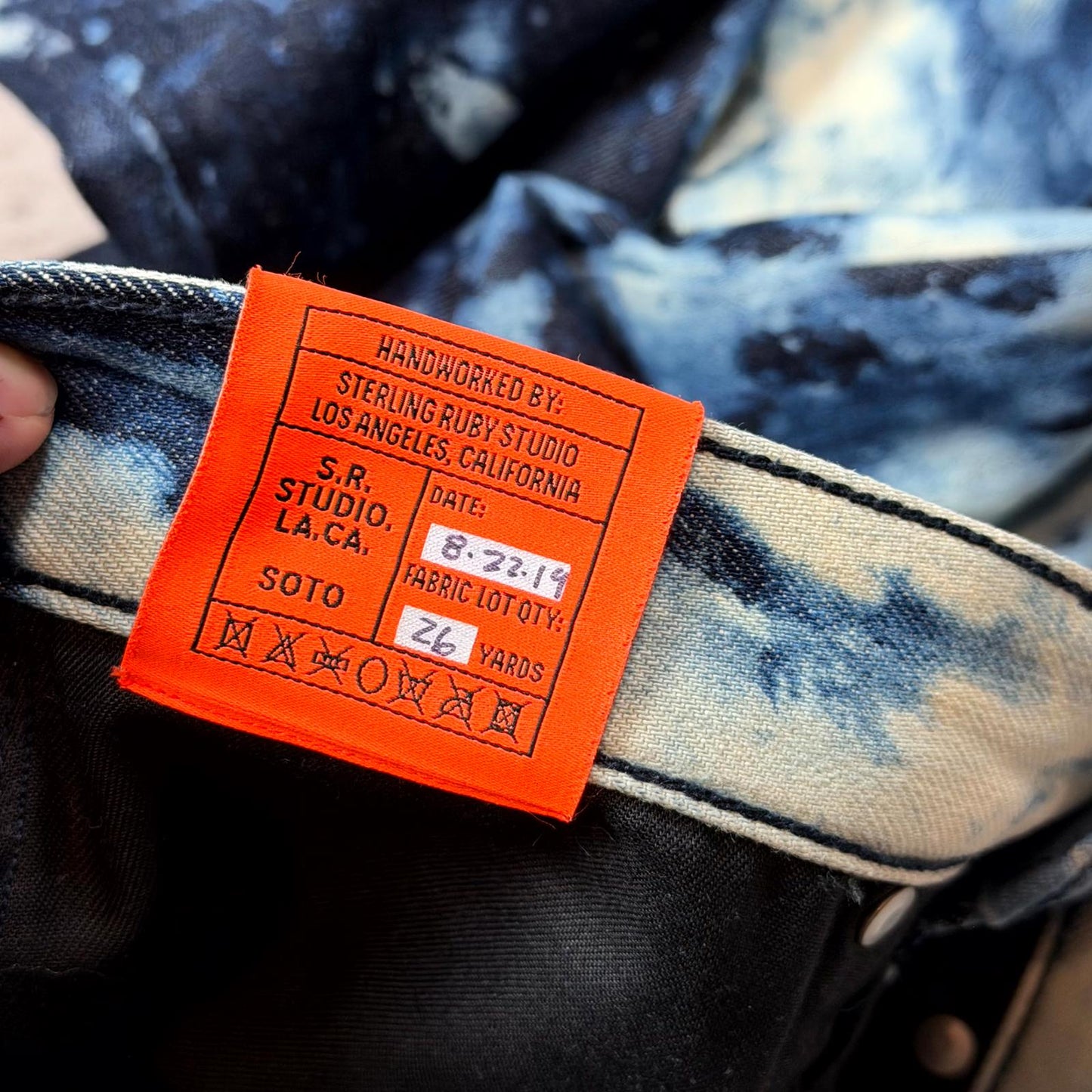 Sterling Ruby Hand Bleached Indigo Soto Denim