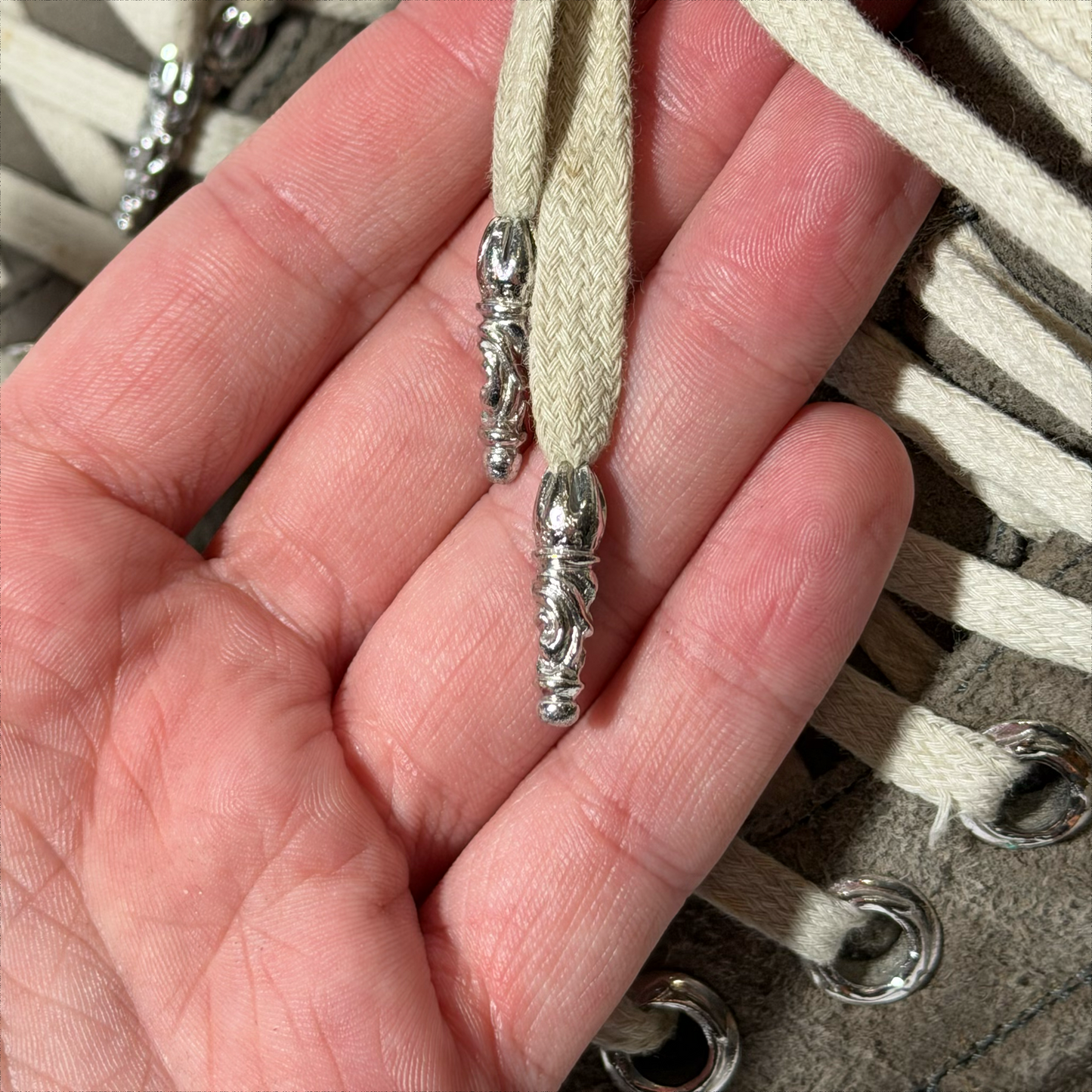 Rick Owens Chrome Hearts Rhodium Geobasket Sneakers