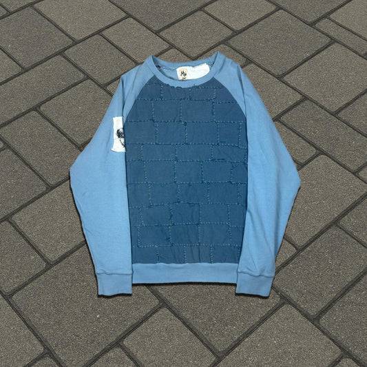 Miju Repairs Blue ‘Lost Youth’ Patchwork Crewneck