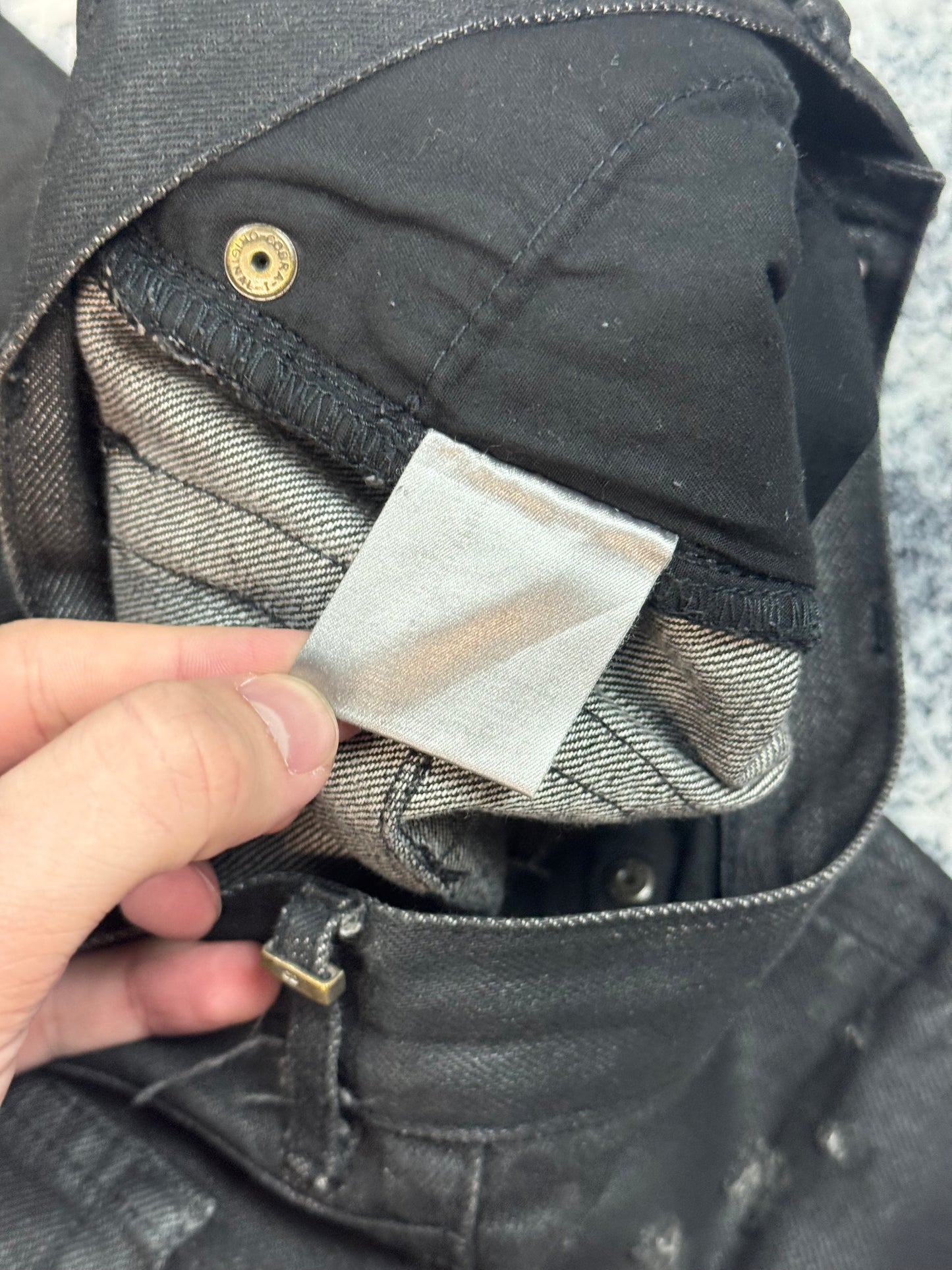 SS04 Dior Homme Waxed Strip Denim