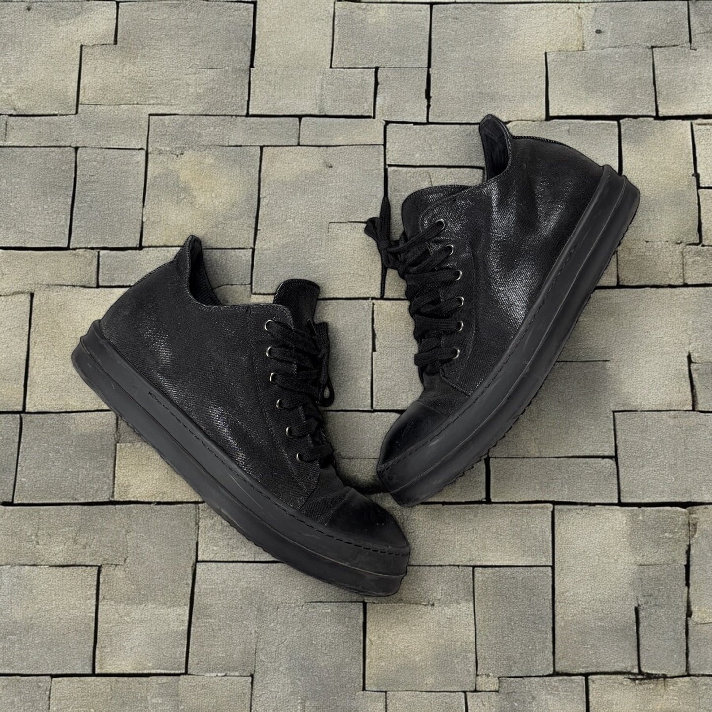 Rick Owens Waxed Denim Low Ramones