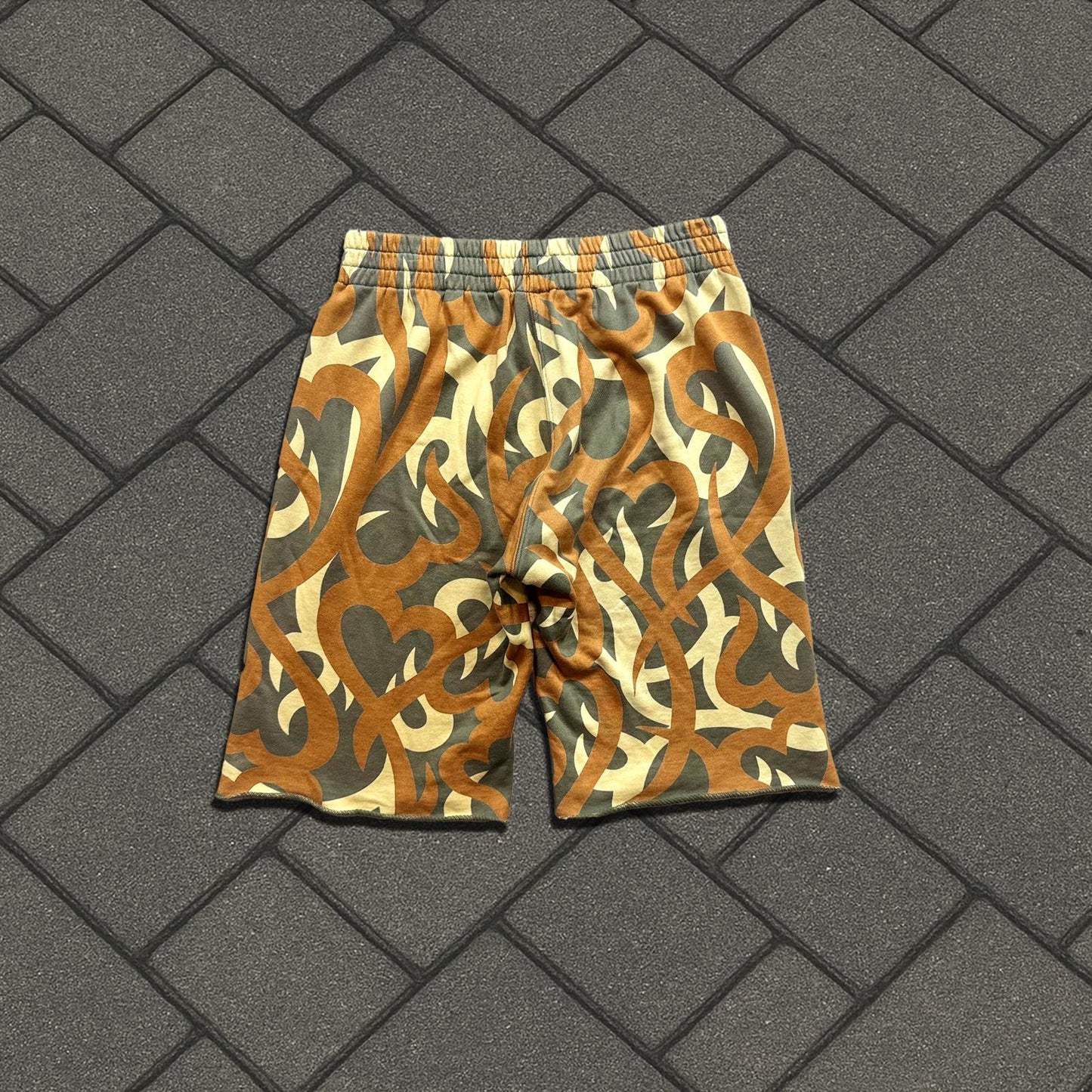 AW04 Number (N)ine Green Tribal Camo Shorts