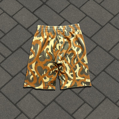 AW04 Number (N)ine Green Tribal Camo Shorts