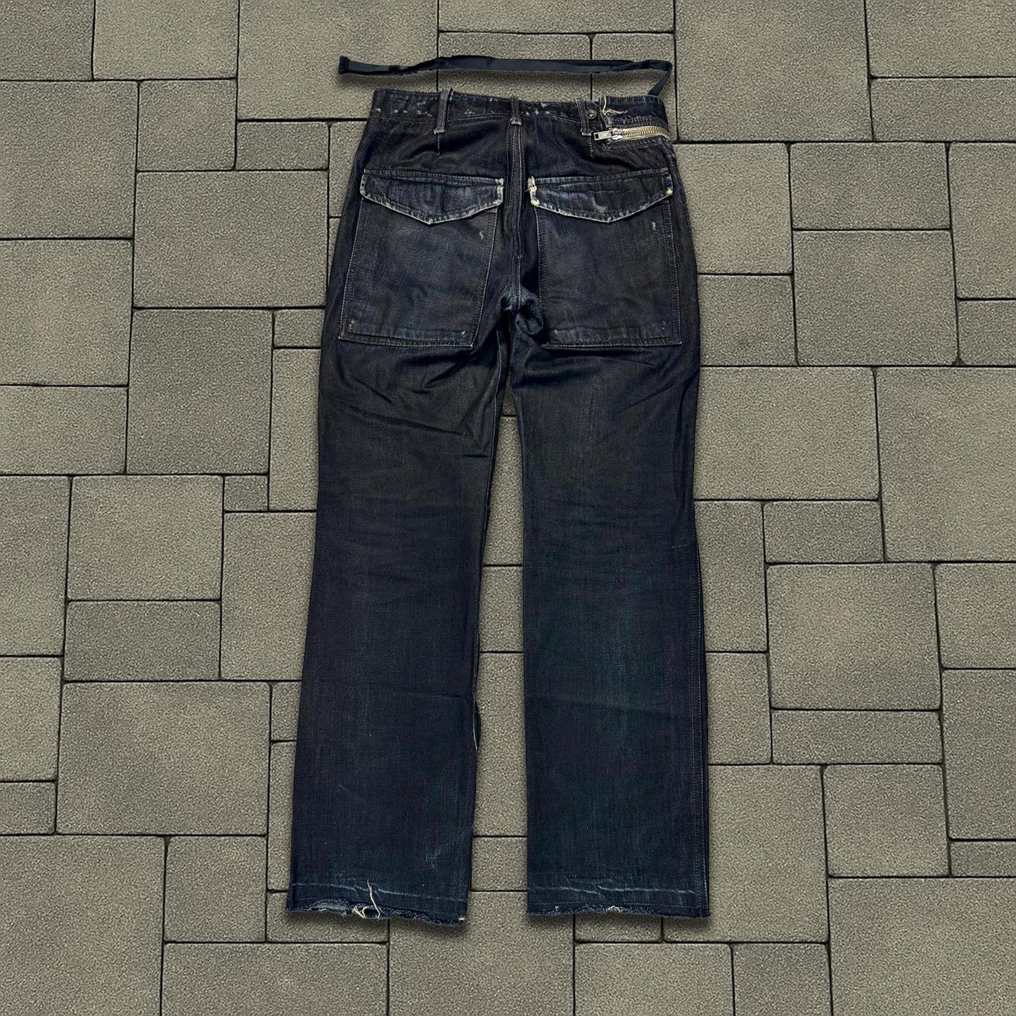 FW09 Rick Owens “Crust” Overdye Half Layer Aircut Denim