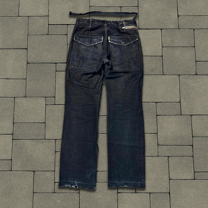 FW09 Rick Owens “Crust” Overdye Half Layer Aircut Denim