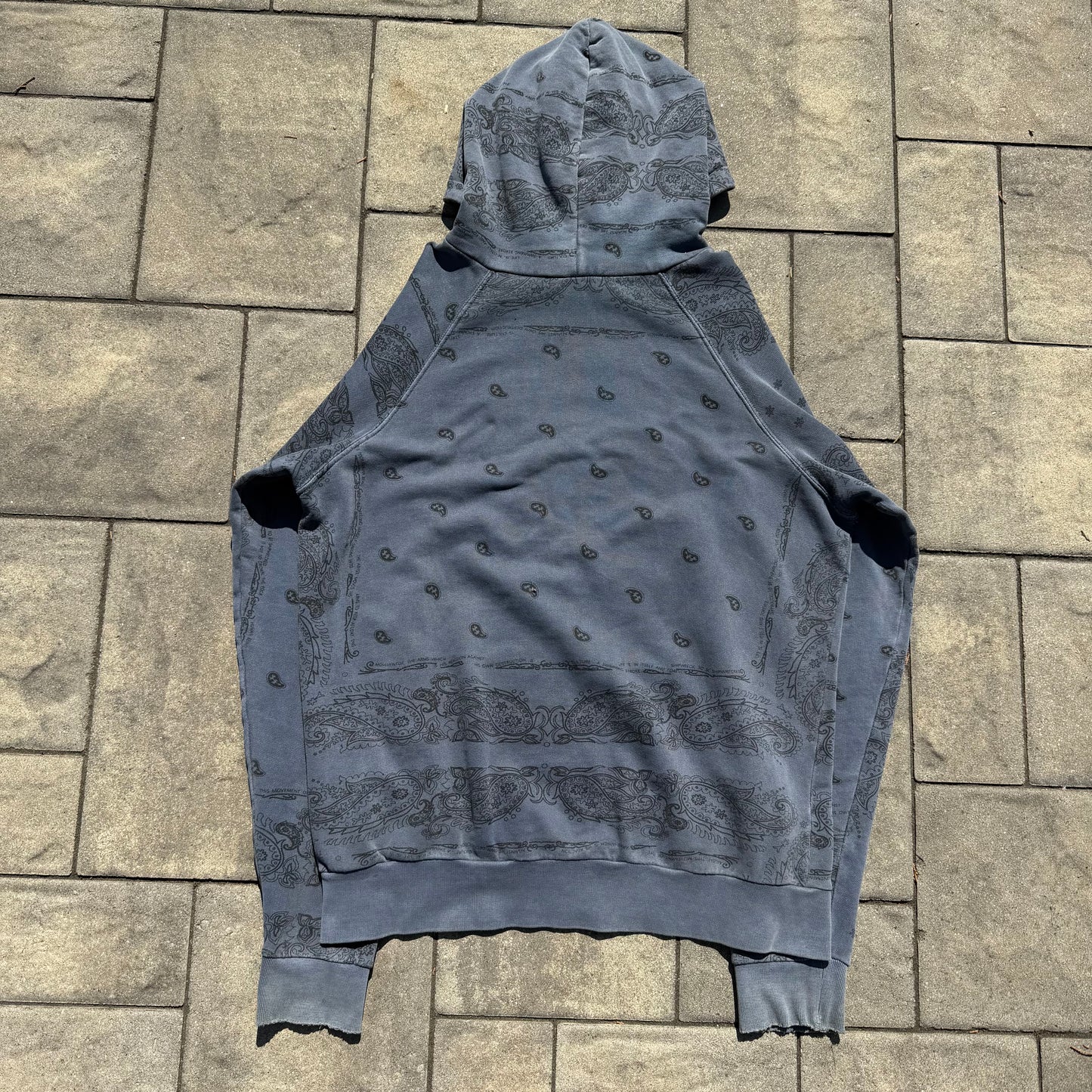 AW04 Raf Simons Blue Paisley Hoodie