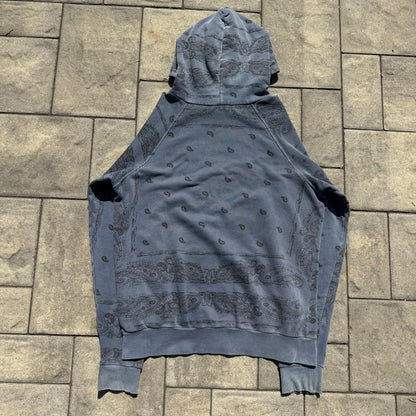 AW04 Raf Simons Blue Paisley Hoodie