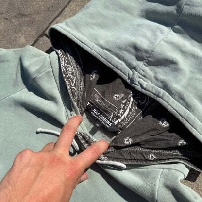 AW04 Raf Simons Mint Reverse Paisley Hoodie