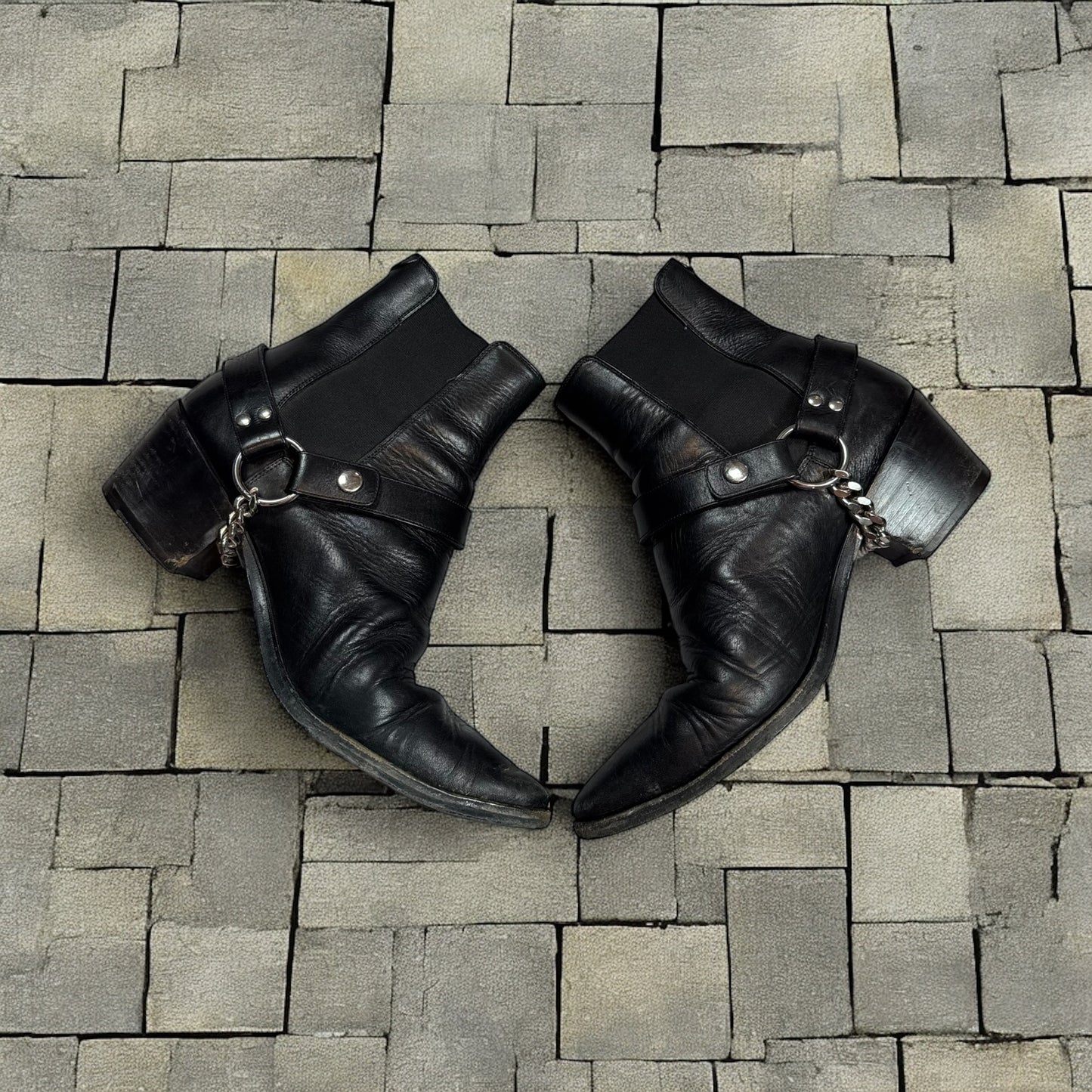 Celine Carmargue Black Chain Boots
