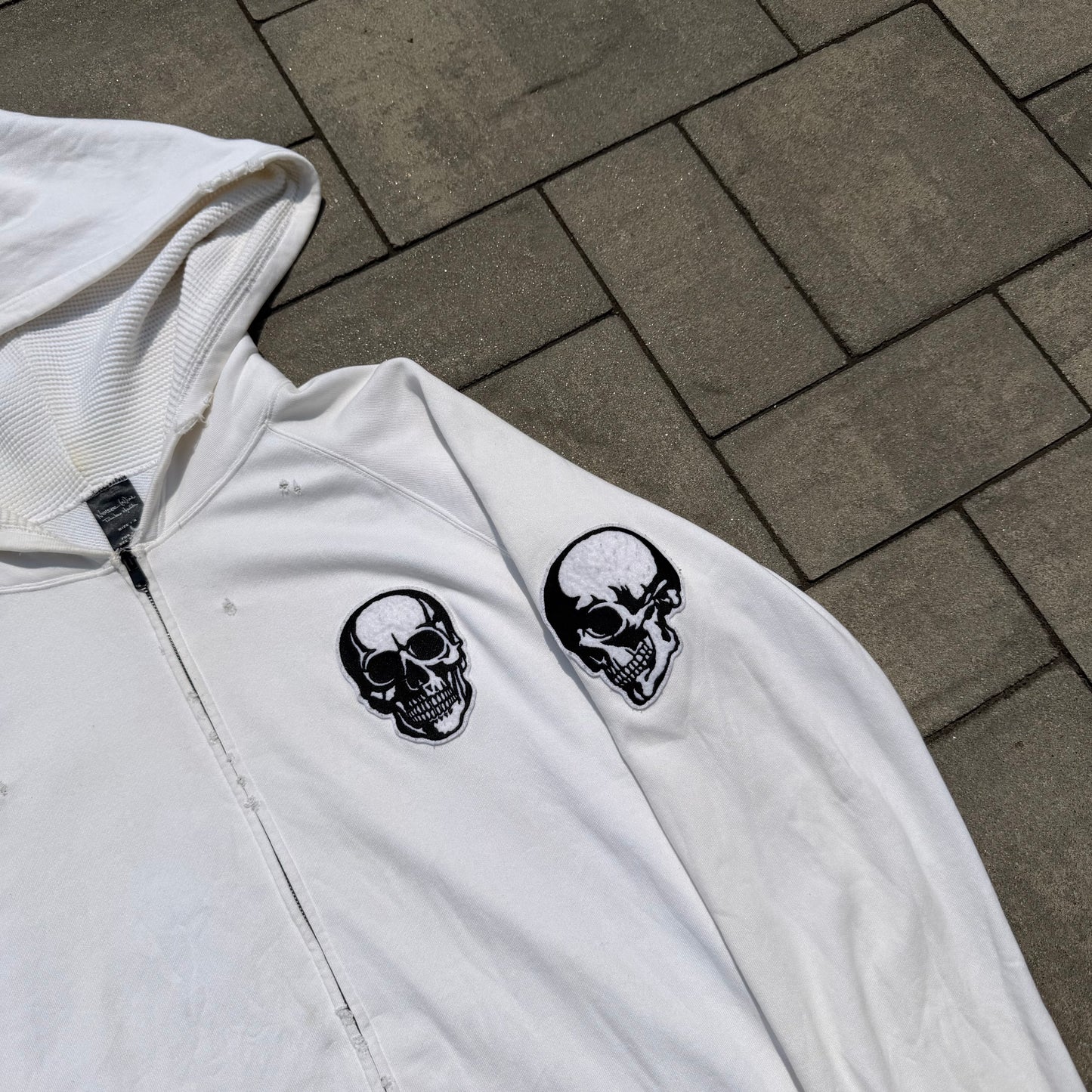 SS04 Number Nine White Skull Hoodie