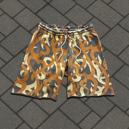 AW04 Number (N)ine Green Tribal Camo Shorts