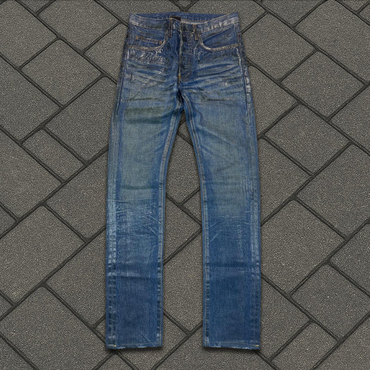 AW05 Dior Homme Green Wax Luster Denim