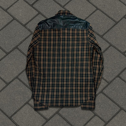 Chrome Hearts Brown Lamb Leather Cross Patch Flannel