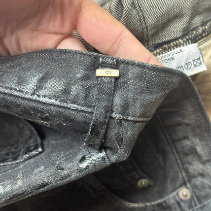 AW04 Dior Homme Black Luster Wax Denim