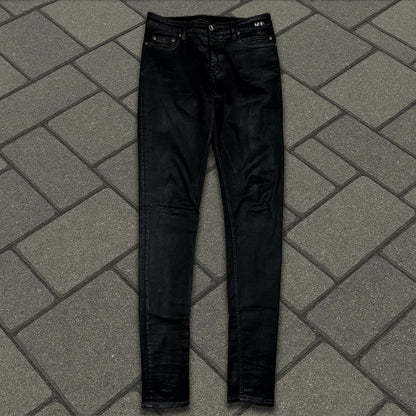 SS21 Rick Owens Black Waxed Detroit Cut Denim
