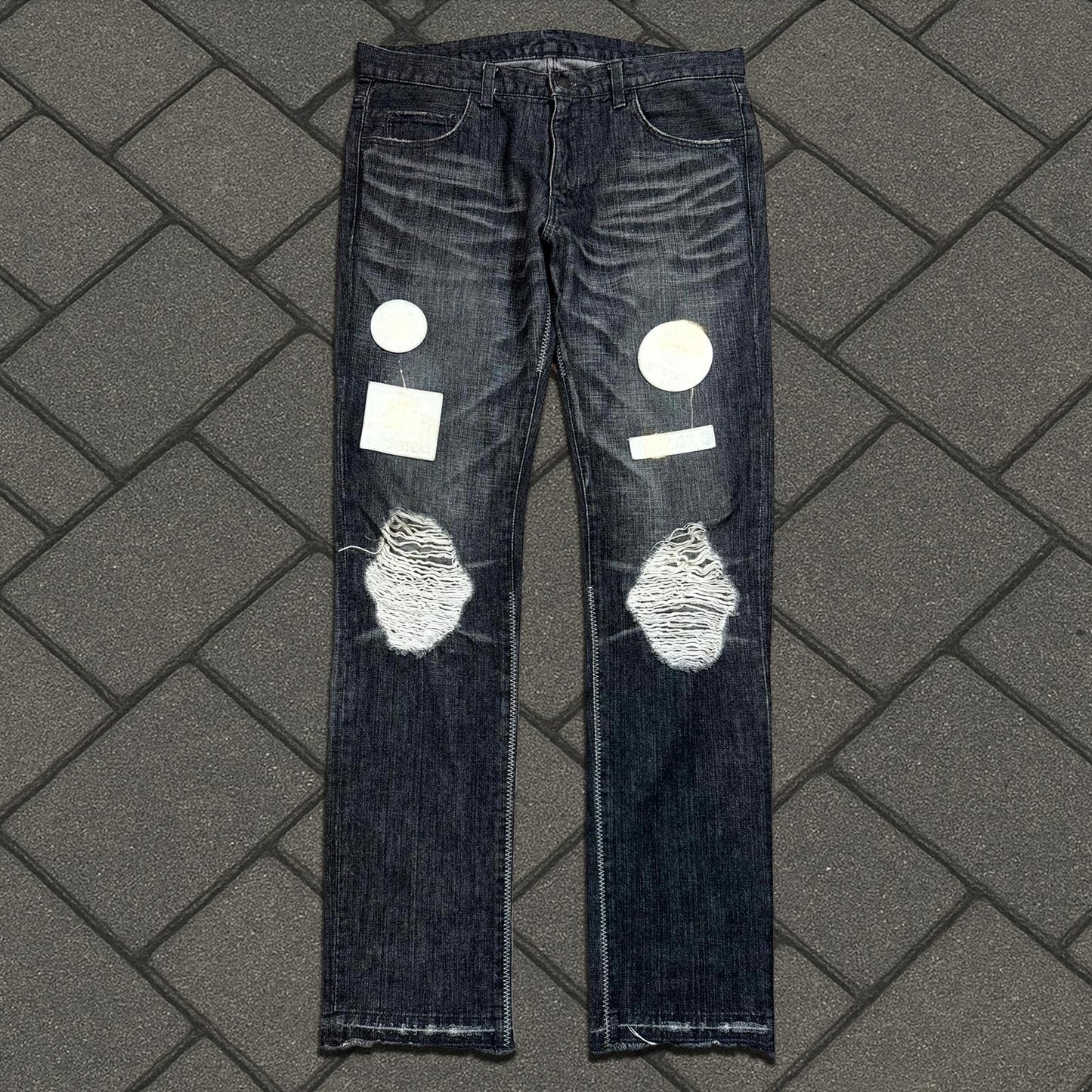 AW04 Number (N)ine ‘Give Peace A Chance’ Pain Denim