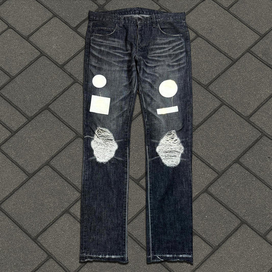 AW04 Number (N)ine ‘Give Peace A Chance’ Pain Denim
