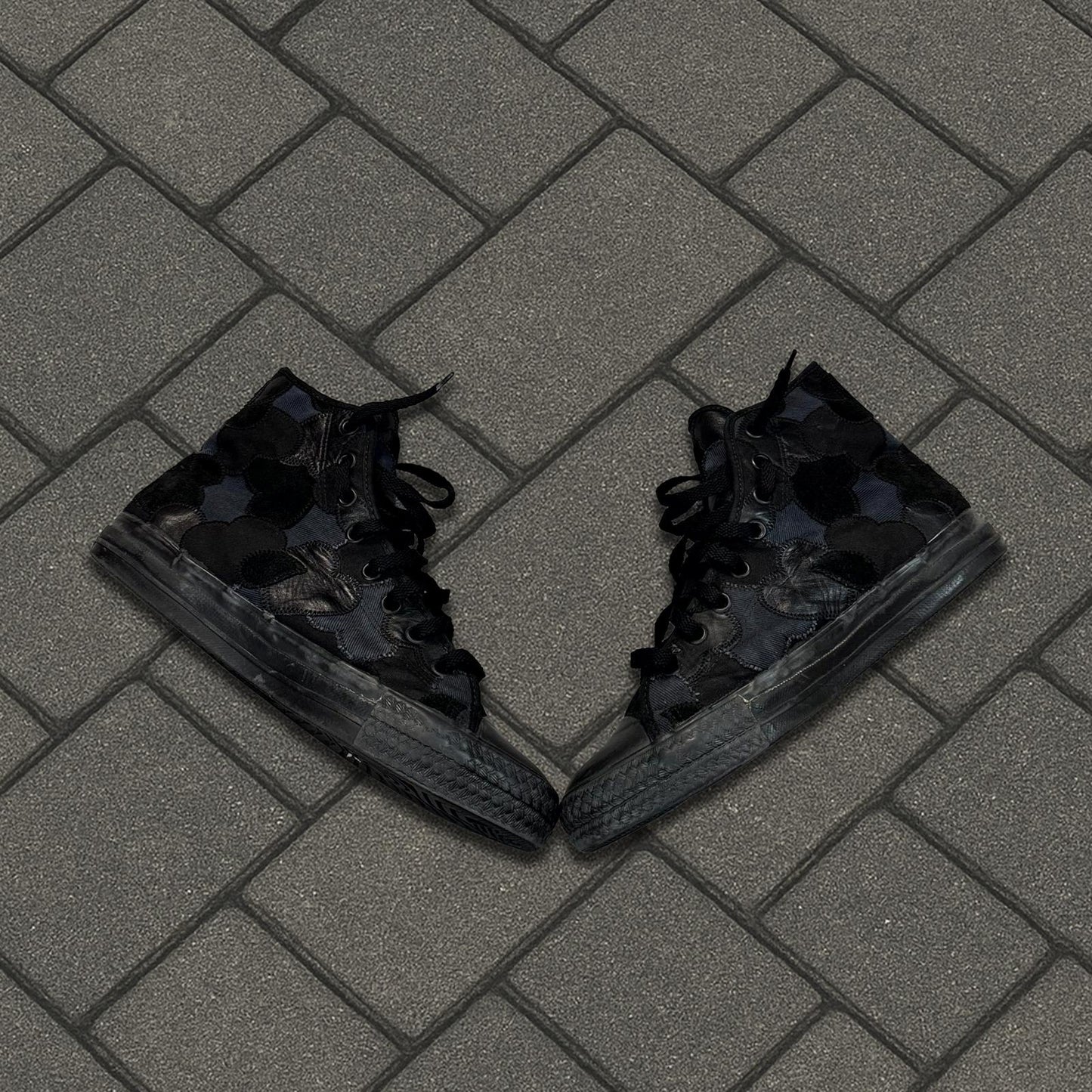 AW03 Number Nine Crying Hearts Patched Converse