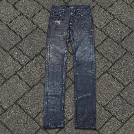 AW05 Dior Homme Black Luster Wax Denim