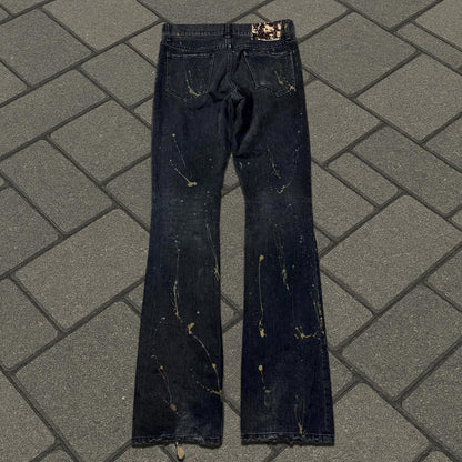 Shellac Pierced Black Flared Denim