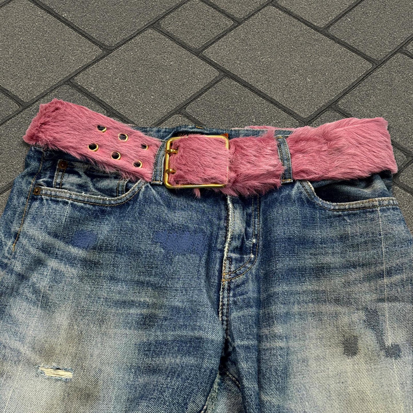 AW17 Prada Pink Fur Belt