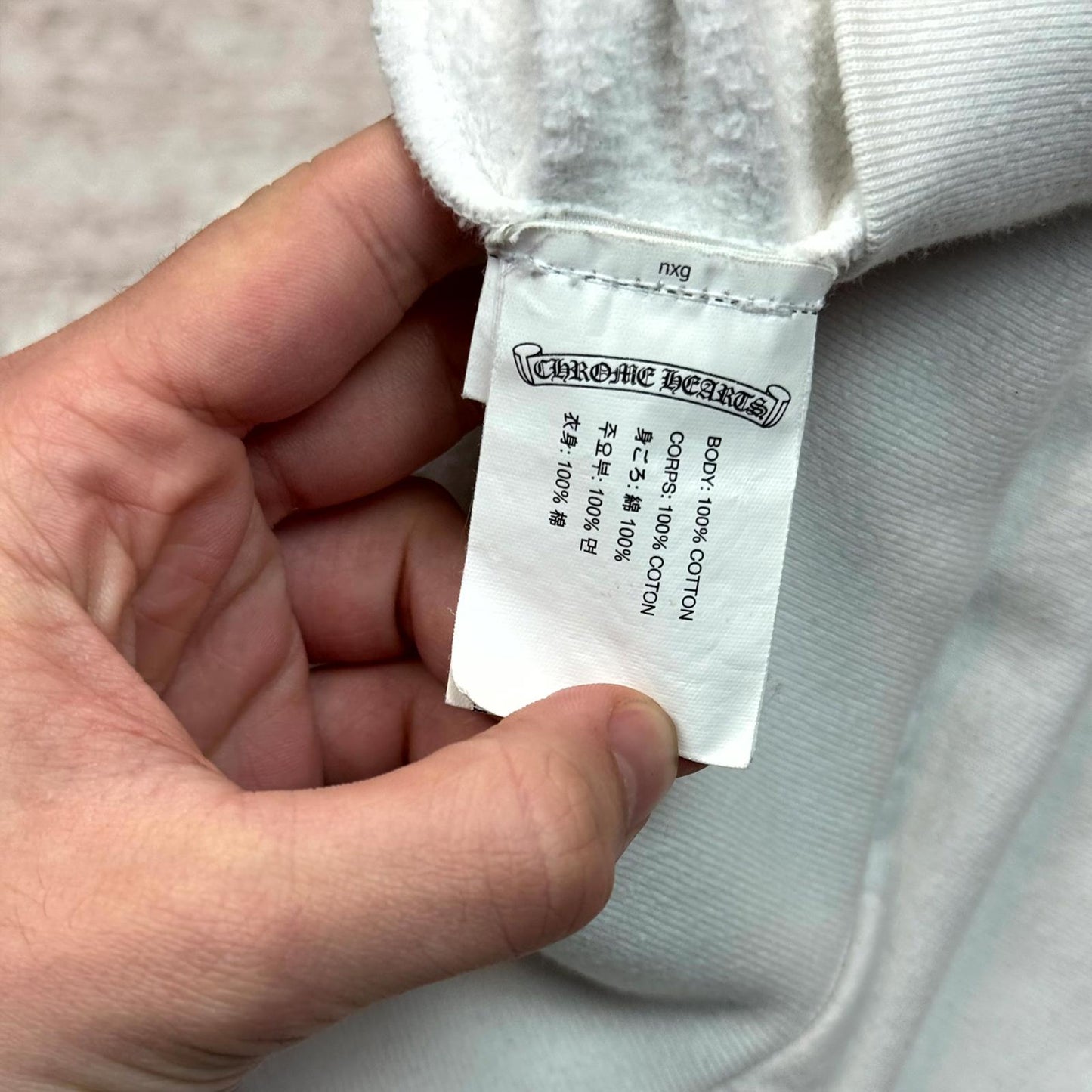 Chrome Hearts White Horseshoe Zip Up Hoodie