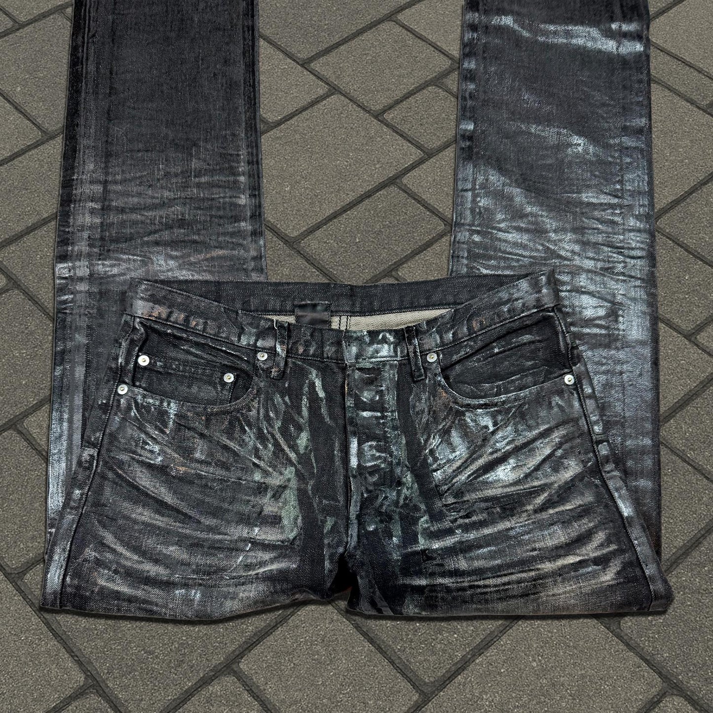 AW03 Dior Homme Black Luster Denim 