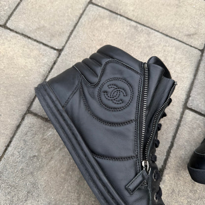 Chanel CC Hightop Leather Sneaker