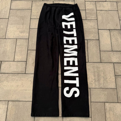 Vetements Logo Sweatpants Black