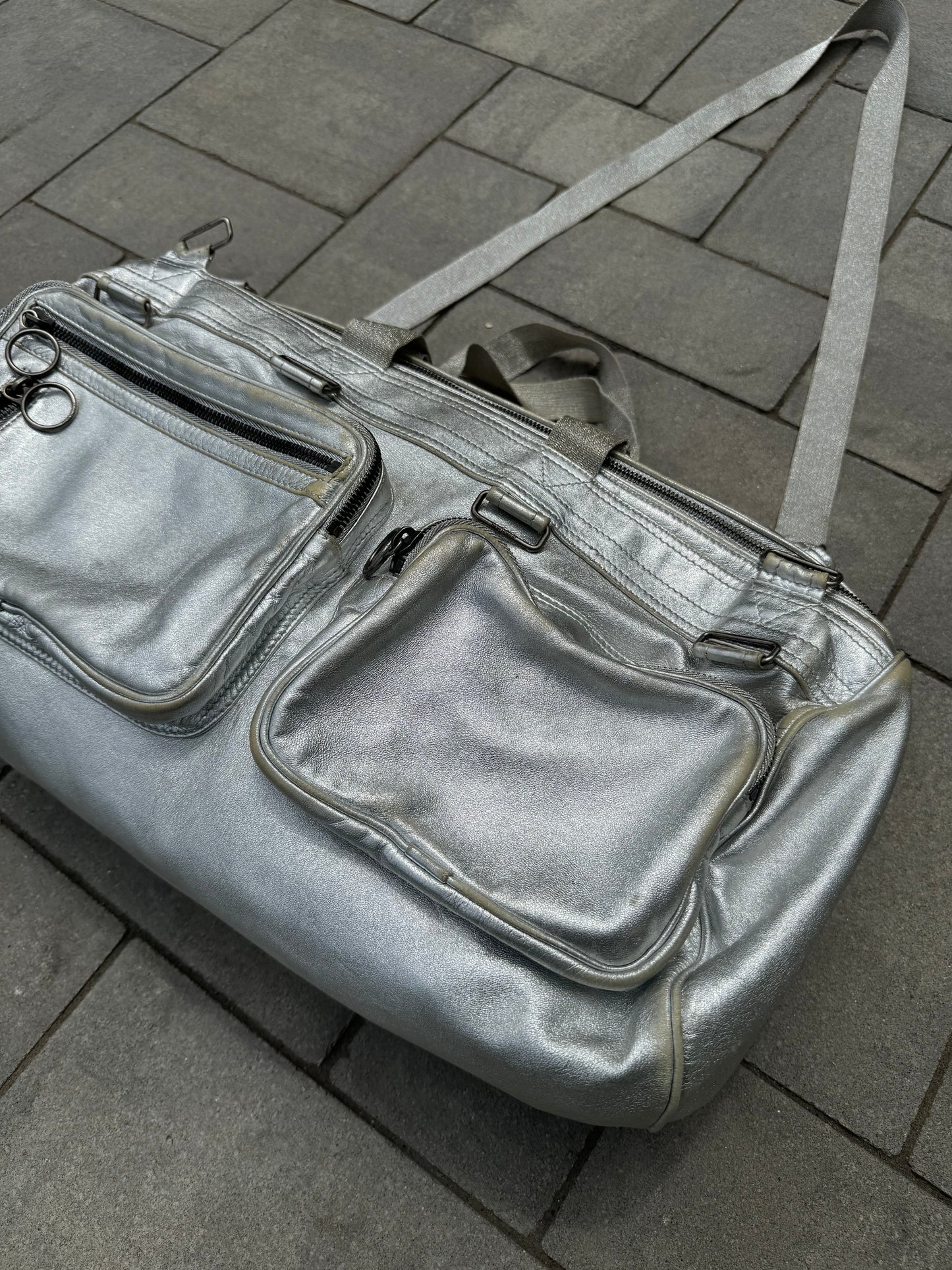 SS07 Dior Homme “We Look Good Together” Silver Glitter Deville Duffel Bag