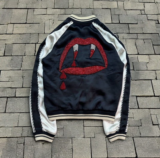 YSL Bloodluster Satin Bomber Jacket