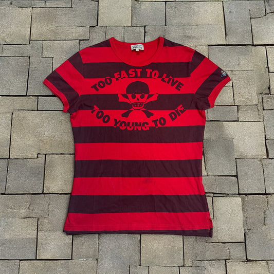 Vivienne Westwood Red “Too Fast To Live” Striped Tee