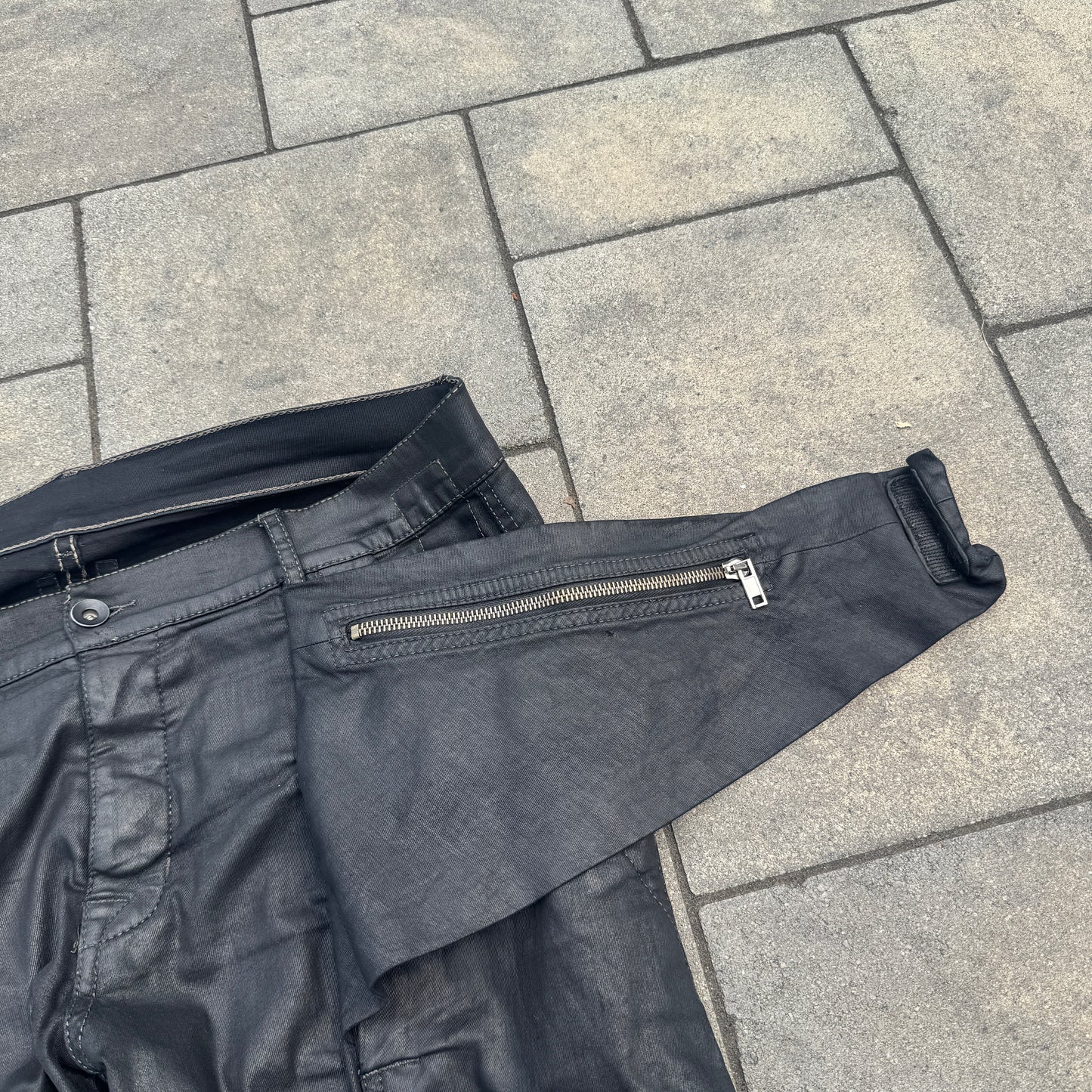 FW15 Rick Owens Black SBW Wax Memphis Cut Denim
