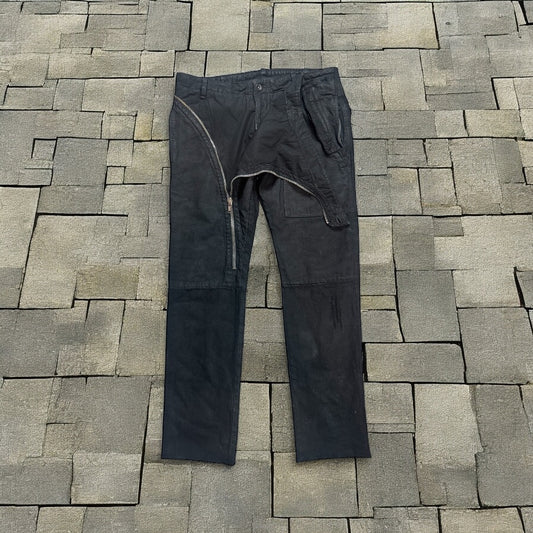 SS06 Rick Owens “Tungsten” Light Wax Double Layer Aircut Denim