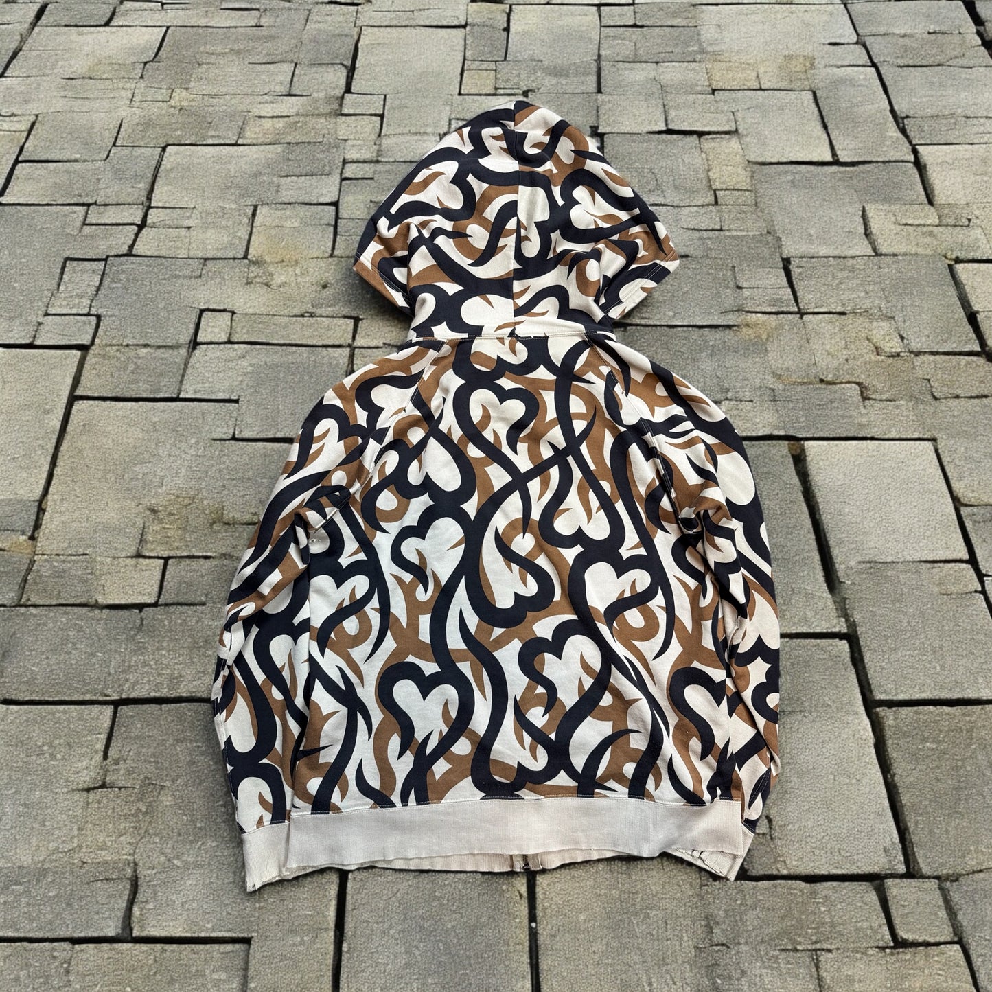 AW04 Number Nine Beige Tribal Zip Up