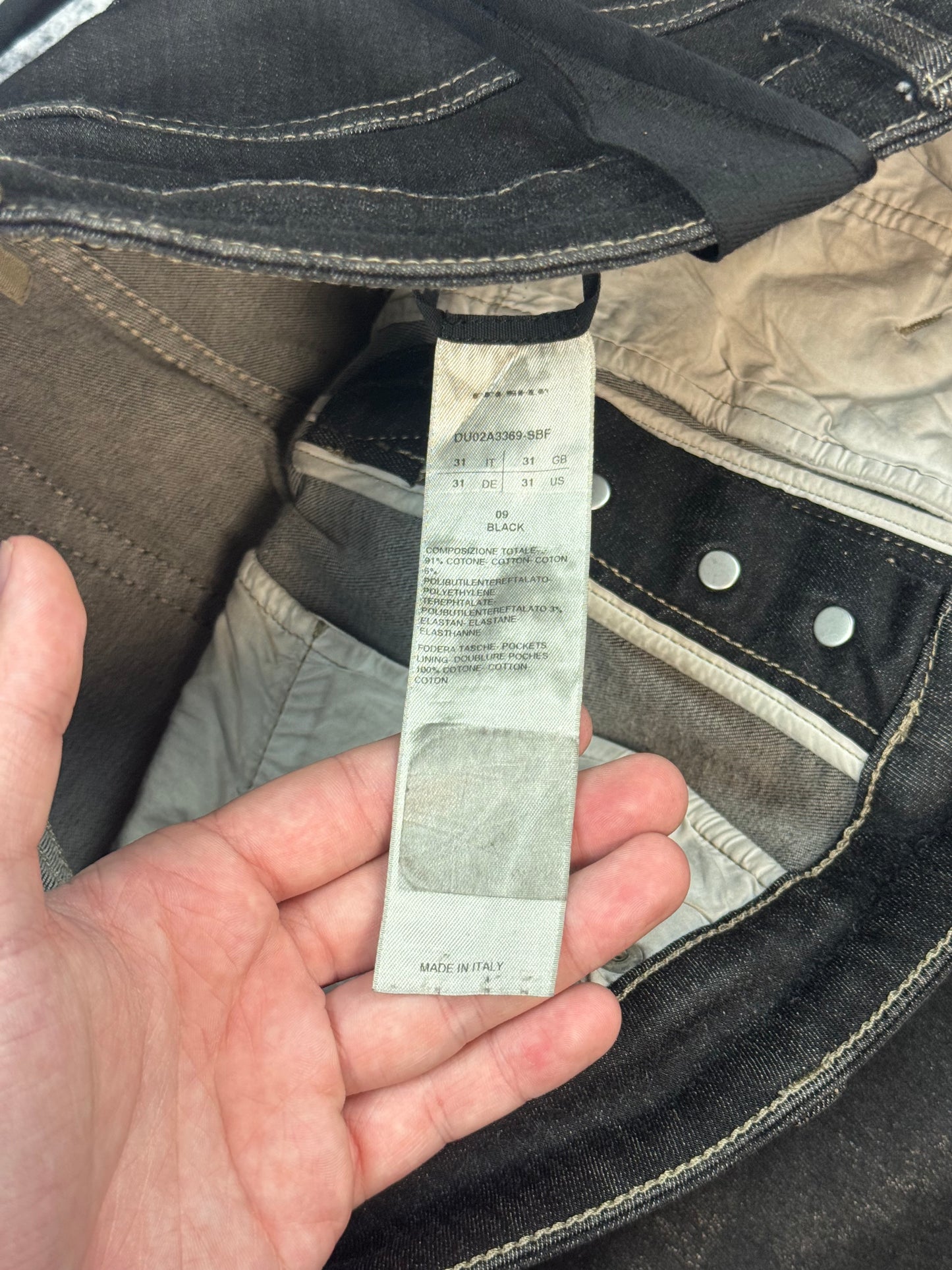Rick Owens Drkshdw Foil Waxed Tyrone Bootcut Denim