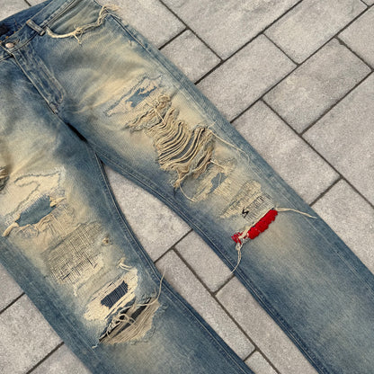 AW04 Undercover Red Yarn 68 Denim