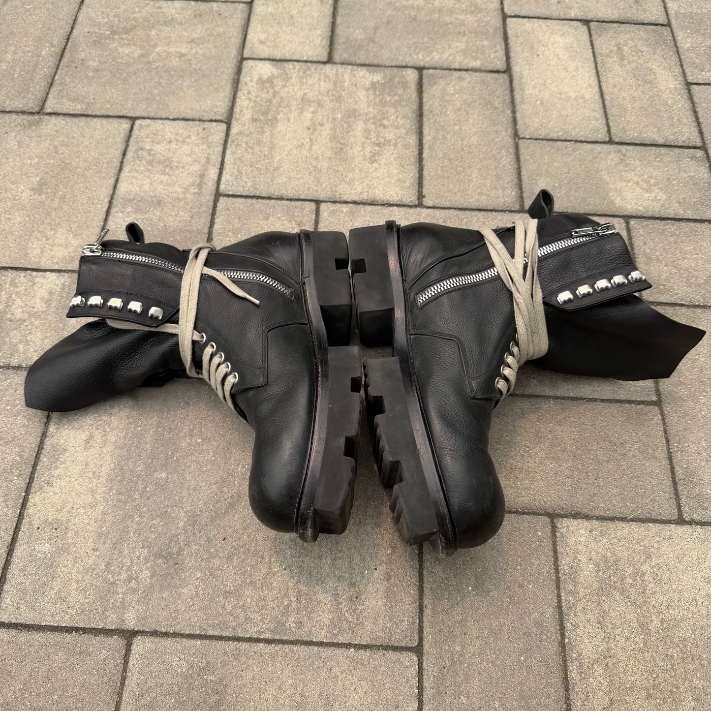 SS20 Rick Owens Leather Megatooth Boots